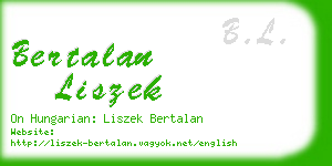 bertalan liszek business card